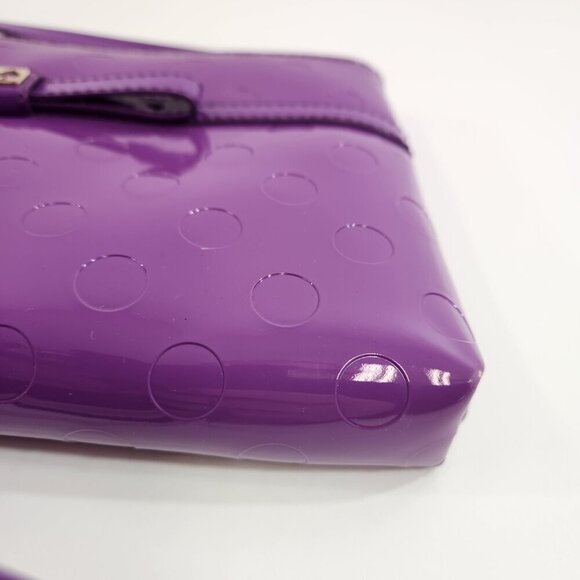 Kate Spade Purple Embossed Patent Leather Purse Handbag - Picture 3 of 10